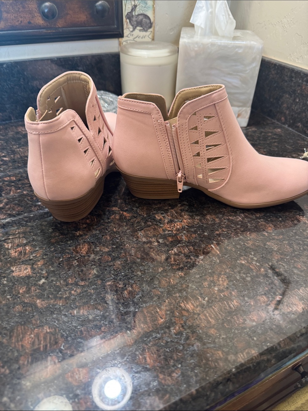 Soda Pink Cutout Ankle Booties - Picture 3 of 5
